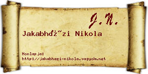 Jakabházi Nikola névjegykártya